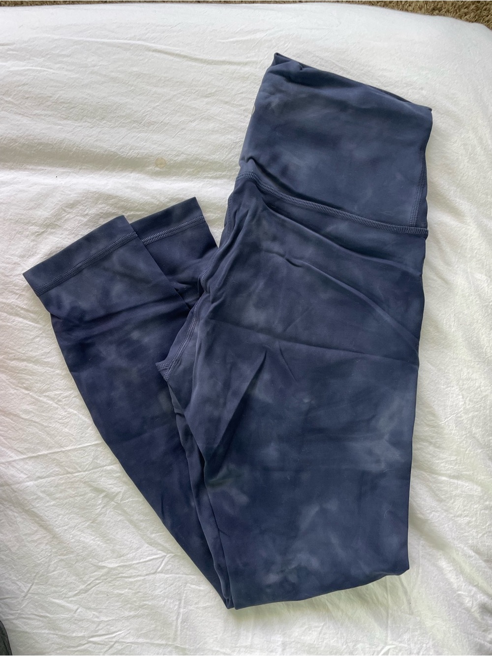 Navy Tie-Dye High-Waist Leggings LULULEMON wunder under